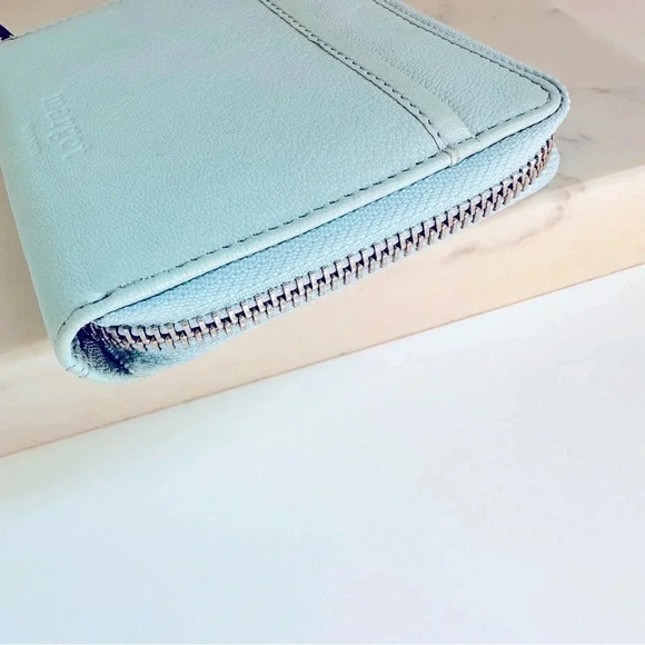 Margot New York Dana Pale Blue Leather Small Zip Around Wallet - Picture 4 of 6